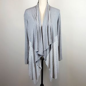 Bobeau soft grey open front asymetrical hem cardigan size xs